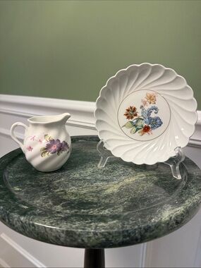 Haviland Limoges-France-Cathay Trinket Dish- and Coalport Shrewsbury creamer set
